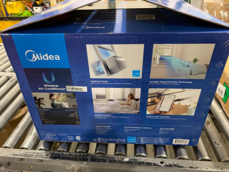 Photo 1 of Midea 8,000 BTU U Shaped Smart Inverter Window Air Conditioner, Cools up to 350 Sq. Ft., Ultra Quiet with Open Window Flexibility, Works with Alexa/Google Assistant, 35% Energy Savings, Remote Control