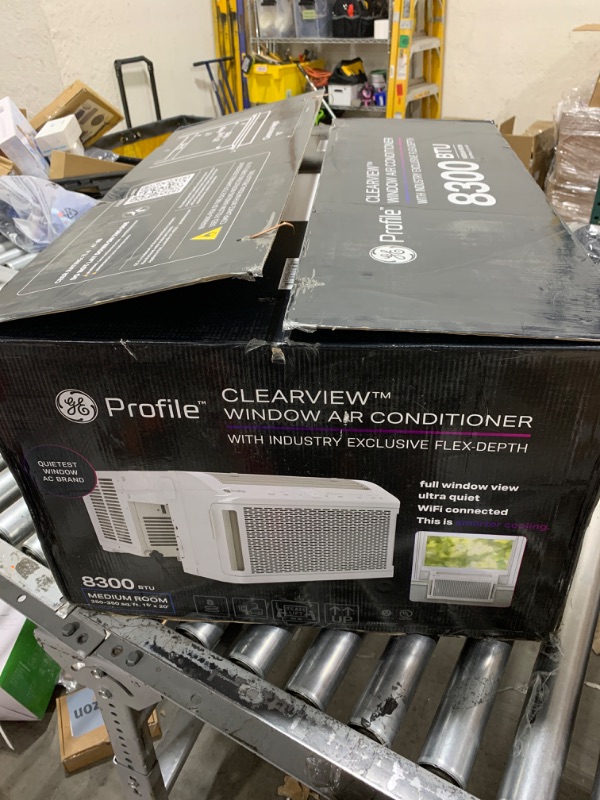 Photo 1 of Profile AHTT08BC Clearview Window Air Conditioner Unit U-Shaped Adjustable Depth, Energy Efficient Cooling up to 350 sq ft, Ultra Quiet, Smart Home Capable, Includes Remote, 8300 BTU, White