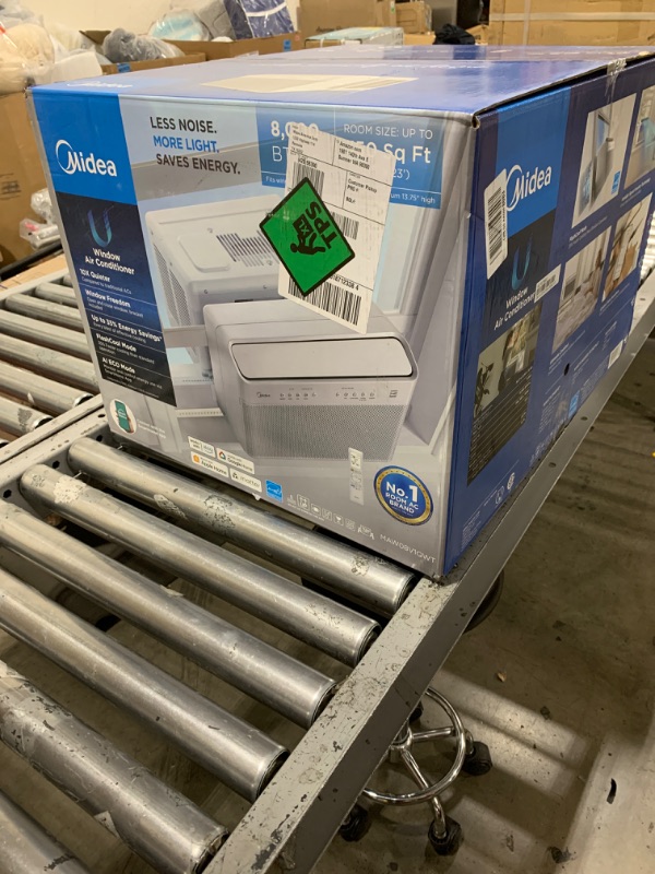 Photo 1 of Midea 8,000 BTU U Shaped Smart Inverter Window Air Conditioner, Cools up to 350 Sq. Ft., Ultra Quiet with Open Window Flexibility, Works with Alexa/Google Assistant, 35% Energy Savings, Remote Control