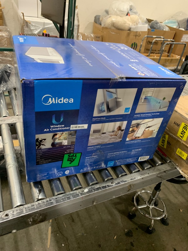 Photo 1 of Midea 8,000 BTU U Shaped Smart Inverter Window Air Conditioner, Cools up to 350 Sq. Ft., Ultra Quiet with Open Window Flexibility, Works with Alexa/Google Assistant, 35% Energy Savings, Remote Control