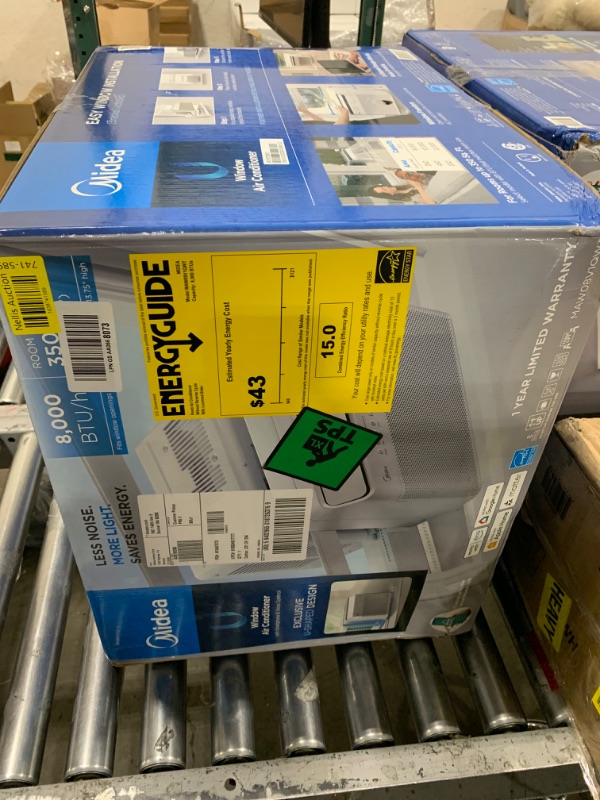 Photo 1 of Midea 8,000 BTU U Shaped Smart Inverter Window Air Conditioner, Cools up to 350 Sq. Ft., Ultra Quiet with Open Window Flexibility, Works with Alexa/Google Assistant, 35% Energy Savings, Remote Control