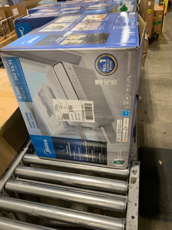 Photo 1 of Midea 8,000 BTU U Shaped Smart Inverter Window Air Conditioner, Cools up to 350 Sq. Ft., Ultra Quiet with Open Window Flexibility, Works with Alexa/Google Assistant, 35% Energy Savings, Remote Control