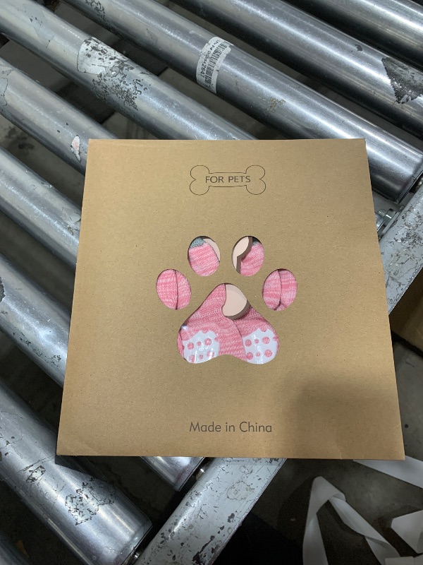 Photo 1 of PUPTECK Anti-Slip Dog Socks with Double Sides Grips for Small Medium Large Dogs Hardwood Floors Prevents Licking, Dog Shoes for Hot Pavement Traction Control Paw Protector for Senior Dogs, Pink L