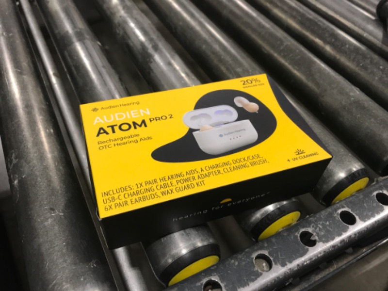 Photo 1 of Audien ATOM PRO 2 Wireless Rechargeable OTC Hearing Aid, Premium Comfort Design and Nearly Invisible