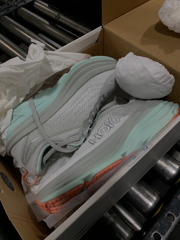 Photo 1 of Hoka Women's Bondi 8 Sneaker, Stardust/Aqua Breeze, 7