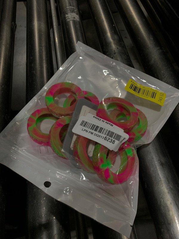Photo 1 of Luggage Wheel Covers, 8 PCS Silicone Wheel Protector Covers for 2-2.6 inches 8-Spinner Wheels, Wear-Resistant, Anti-Noise Wheel Covers for Luggage, Suitcases or Office Chair Caster Wheels (Pink+Green)