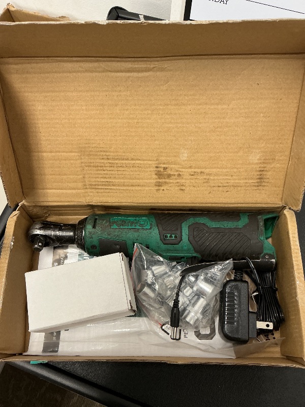 Photo 1 of KIMO Cordless Electric Ratchet Wrench Set, 40 Ft-lbs, 400 RPM, 3/8" 12V Cordless Ratchet Kit w/ 60-Min Fast Charge, Variable Speed Trigger, 2.0Ah Lithium-Ion Battery (1 Battery)