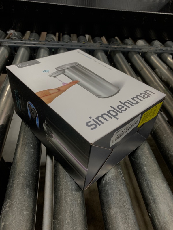 Photo 1 of simplehuman 9 oz. Touch-Free Automatic Rechargeable Sensor Pump, Brushed Stainless Steel, New