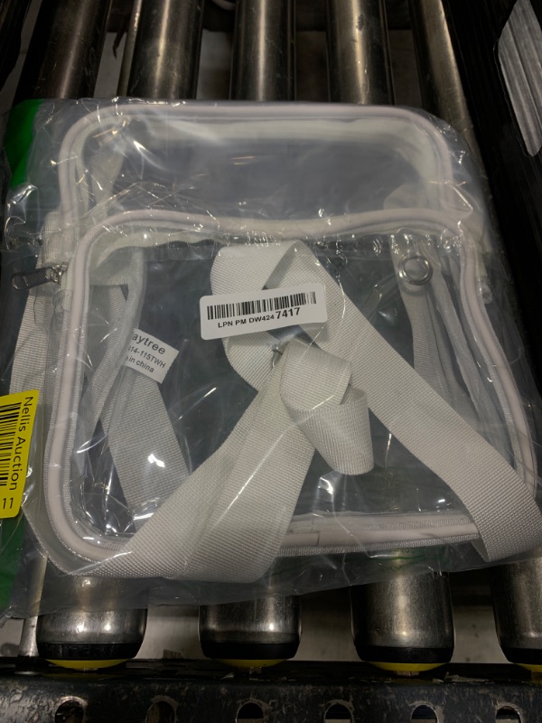 Photo 1 of MAY TREE Clear Messenger Bag Stadium Approved Clear Bag Purse for Stadium Events Concert Sport Work (White)