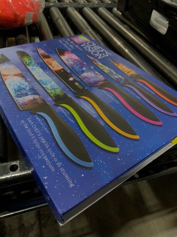 Photo 1 of CHEF'S VISION Cosmos Knife Set - 6-Piece Stainless Steel Cutting Knives Set for Kitchen with Vibrant Cosmos Design - Great House Warming Gift for Women or Men - Unique Kitchen Knife Set Gift