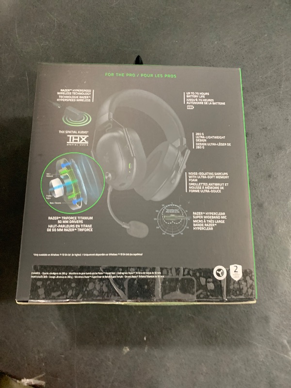 Photo 1 of Razer BlackShark V2 HyperSpeed Wireless Gaming Headset: 280g Lightweight - THX Spatial Audio - Bendable Mic - 50mm Drivers - 2.4GHz, Bluetooth or USB - 70 Hr Battery w/USB Type C Charging - Black