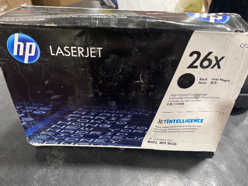 Photo 1 of HP 26X Black High-yield Toner Cartridge | Works with HP LaserJet Pro M402 Series, HP LaserJet Pro MFP M426 Series | CF226X