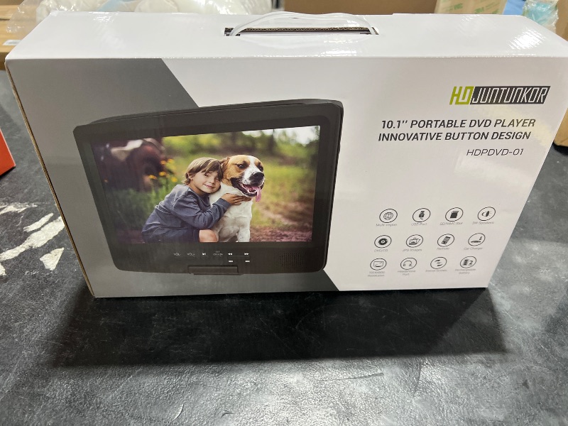 Photo 1 of 12" Portable DVD Player with 5-Hour Rechargeable Battery, 10.1" HD Swivel Display Screen, Support CD/DVD/SD Card/USB, Car Headrest Case, Car Charger, Last Memory Valentines