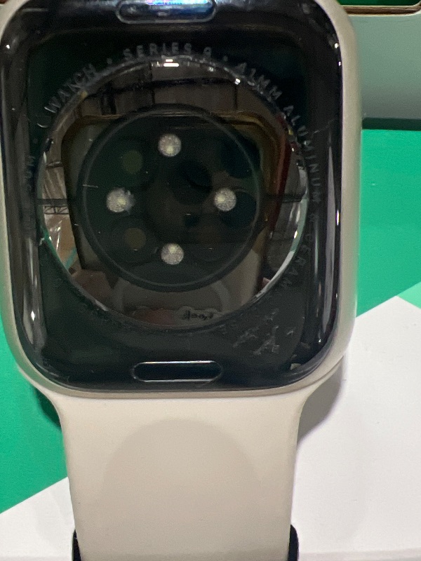Photo 1 of Apple Watch Series 9 [GPS 41mm] Starlight Aluminum Case with Starlight Sport Band M/L (Renewed Premium)