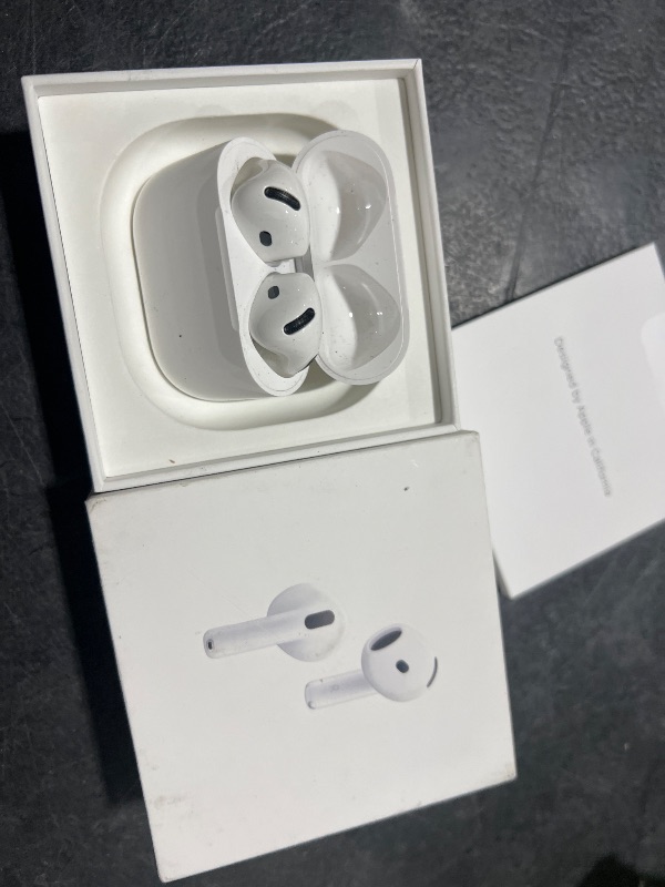 Photo 1 of Apple AirPods 4 Wireless Earbuds, Bluetooth Headphones, with Active Noise Cancellation, Adaptive Audio, Transparency Mode, Personalized Spatial Audio, USB-C Charging Case, Wireless Charging, H2 Chip
