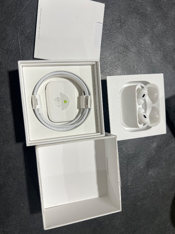 Photo 1 of Apple AirPods Pro 2 Wireless Earbuds, Active Noise Cancellation, Hearing Aid Feature, Bluetooth Headphones, Transparency, Personalized Spatial Audio, High-Fidelity Sound, H2 Chip, USB-C Charging