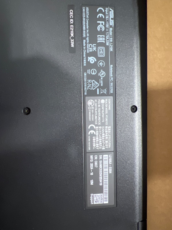 Photo 1 of ASUS Vivobook Go 11.6” HD Slim Laptop, Intel Dual Core N4500, Intel Graphics, 4GB, 128GB, Windows 11 Home, SonicMaster, ErgoSense, Black, L210KA-ES04