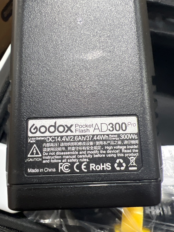 Photo 1 of Godox AD300 Pro AD300Pro Outdoor Flash Strobe Light, 300Ws TTL HSS 1/8000s Studio Flash Monolight, 2600mAh Lithium Battery, 12W Modeling Lamp, Compatible for Canon Sony Nikon Fuji Olympus Panasonic