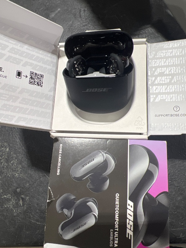 Photo 1 of Bose QuietComfort Ultra Bluetooth Earbuds, Wireless Earbuds with Spatial Audio and World-Class Active Noise Cancellation, Deep Bass, Up to 6 Hours of Playtime, Black