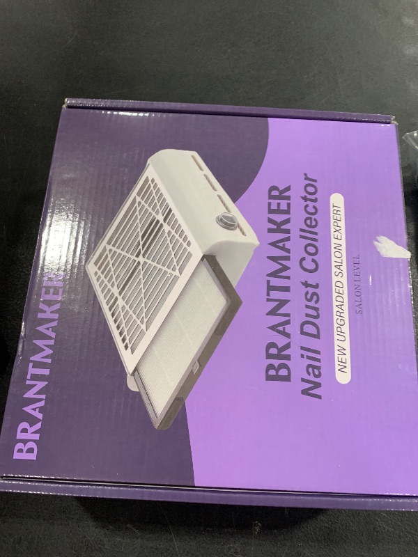 Photo 1 of BRANTMAKER Nail Dust Collector with Brush and 2 Reusable Filters, 60W Vacuum Dust Fan for Acrylic Nails (white)
