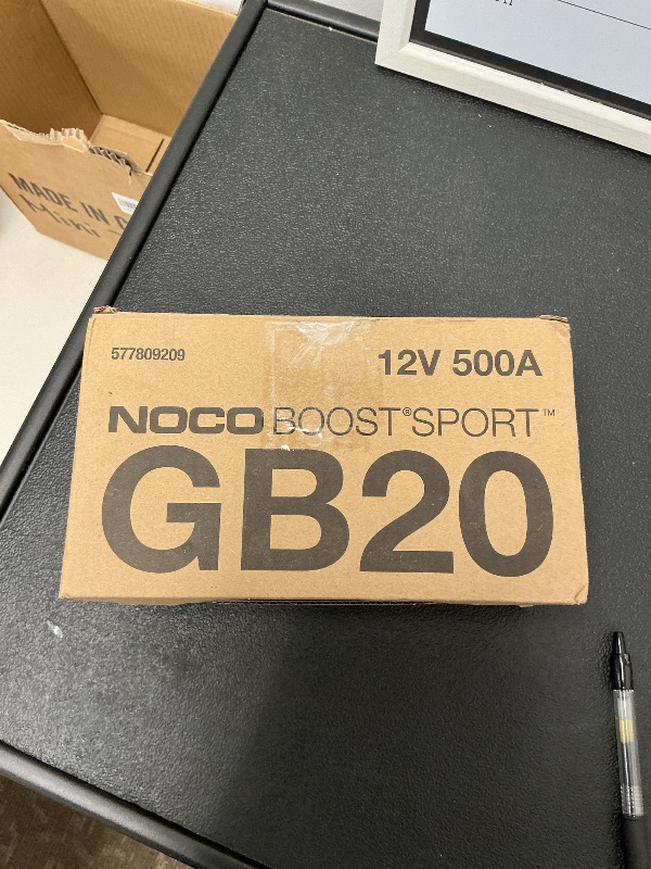 Photo 2 of NOCO Boost Sport GB20 500A UltraSafe Car Battery Jump Starter, 12V Battery Pack, Battery Booster, Jump Box, Portable Charger and Jumper Cables for 4.0L Gasoline Engines