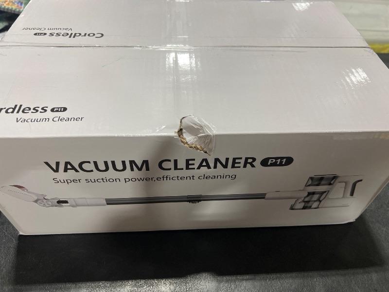 Photo 1 of Ljuren 80,000PRM Powerful Motor Vacuum Cleaners for Home, Cordless Vacuum, 2200mAH Battery up to 35 Mins Runtime, 2 Adjustable Modes and Detachable Parts (White Zinc Gray)