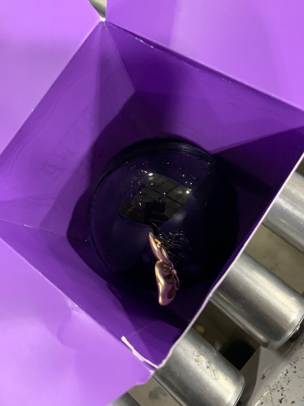 Photo 1 of ANNA SUI Loose Face Powder Case Only - Refill Sold Separately, Black Vanity Case with Butterfly Motif, Come with Purple Puff