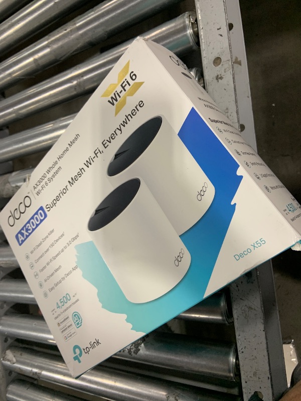Photo 1 of TP-Link Deco AX3000 WiFi 6 Mesh System - Covers up to 4500 Sq.Ft, Replaces Wireless Router and Extender, 3 Gigabit Ports per Unit, Supports Ethernet Backhaul (Deco X55, 2-Pack)