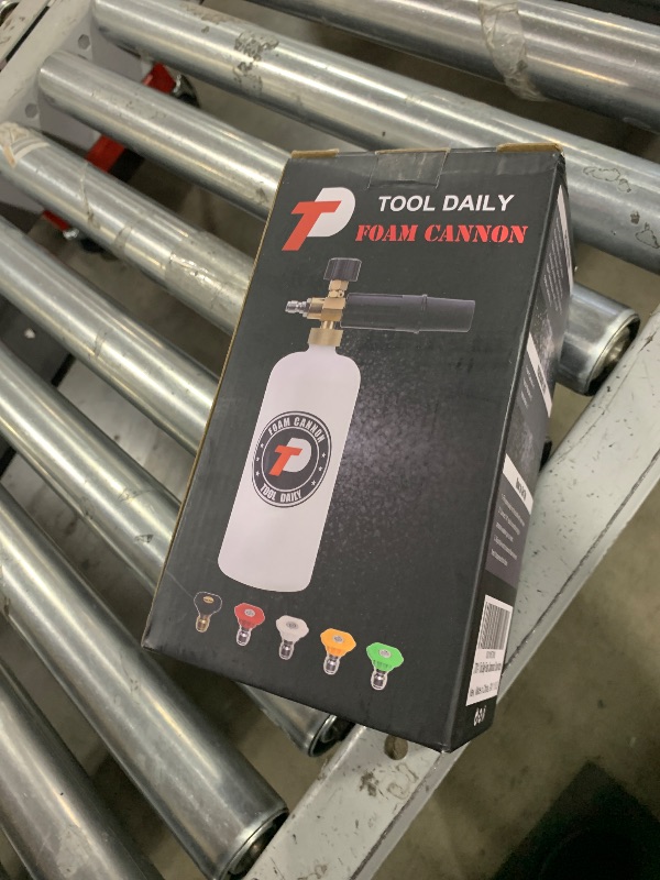 Photo 1 of Tool Daily Foam Cannon with 1/4 Inch Quick Connector, 1 Liter, 5 Pressure Washer Nozzle Tips