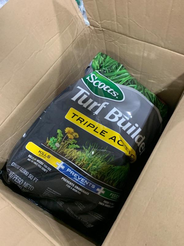 Photo 1 of Scotts Turf Builder Triple Action1 - Weed Killer, Crabgrass Preventer, Lawn Fertilizer, 12,000 sq. ft. (2-Pack)