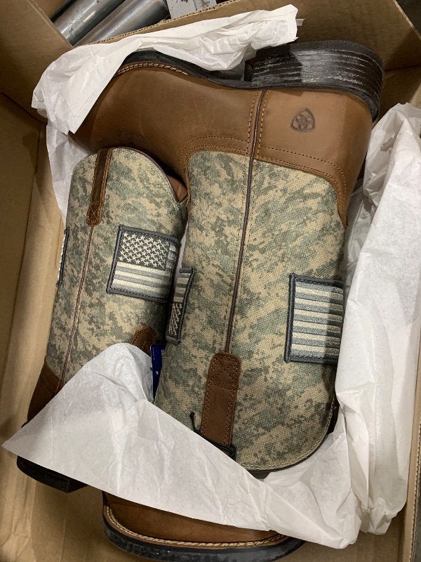 Photo 1 of ARIAT Mens Sport Patriot Western Boot Distressed Brown/Sage Camo Print 13