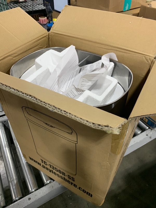 Photo 1 of Kitchen Trash Can with Lid, 13 Gallon Automatic Garbage Can for Bathroom Bedroom Home Office 50 Liter Touch Free High-Capacity Brushed Stainless Steel Waste Bin