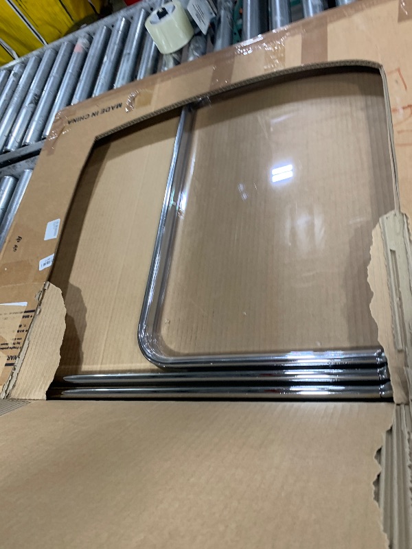 Photo 1 of KAIHAOWIN Small Folding Table- Acrylic Morden TV Tray for Snack Dinner on Couch, Tiny Foldable Desk Writing Desk for Home Office for Small Spaces No Assembly Required