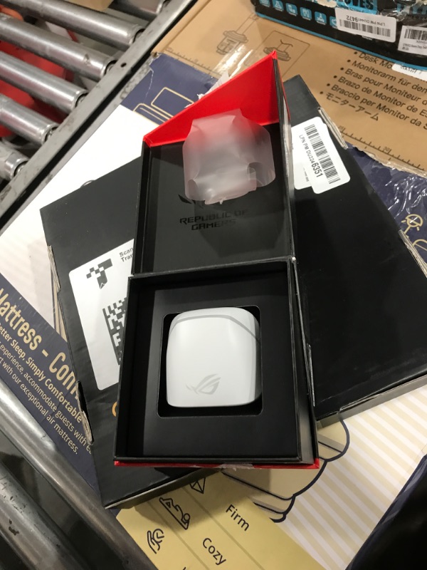 Photo 1 of ASUS ROG Cetra True Wireless Gaming Headphones (2.4 GHz & Bluetooth 5.3, ROG SpeedNova, 24-bit 96 kHz Audio, Bone-Conduction AI Microphones, Adaptive ANC, 46-Hour Battery Life)- Moonlight White