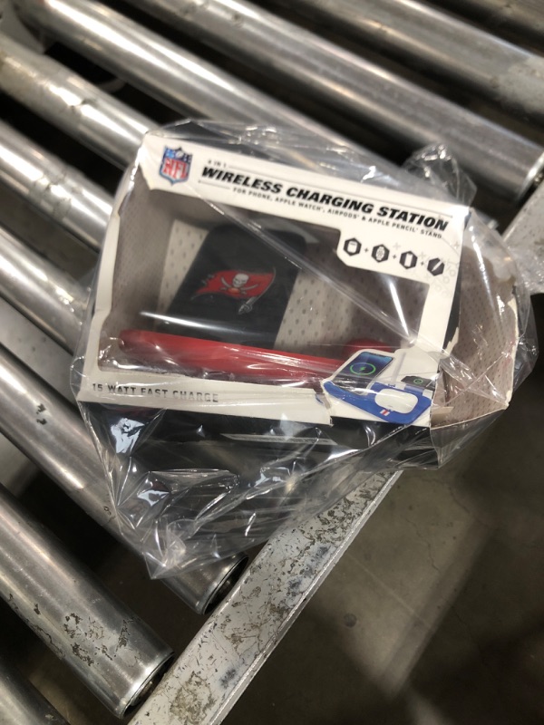 Photo 1 of SOAR NFL 4-in-1 Wireless Charging Docking Station: Fast Charge for iPhone, Apple Watch, Air Pods & Apple Pencil, Tampa Bay Buccaneers