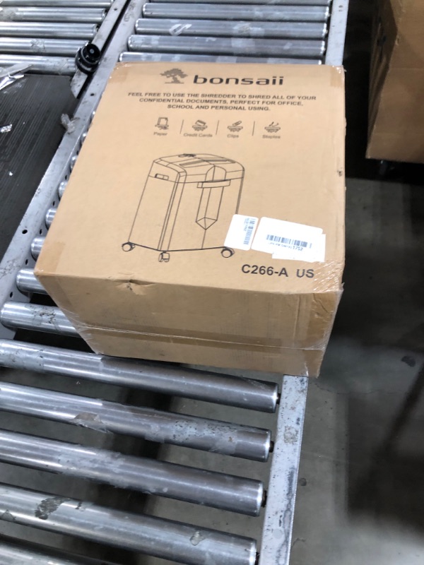 Photo 1 of Bonsaii Paper Shredder, 12 Sheet Cross Cut Shredders for Home Office Heavy Duty, 20-Minutes Running Time with 4.2 Gal Pullout Bin for Credit Card Jam-Proof Shredding Machine (C266-A New)