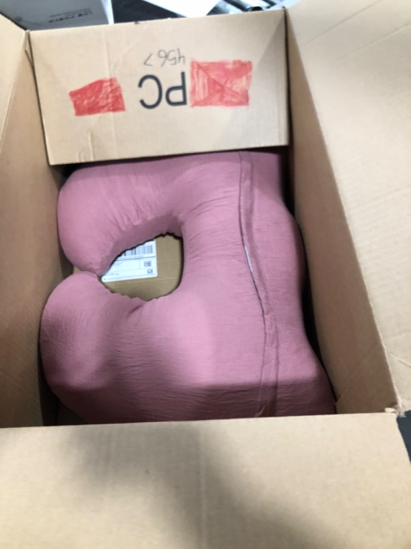 Photo 1 of MOIICARE Muslin Nursing Pillow for Breastfeeding, 100% Cotton Cover Original Plus Size Breastfeeding Pillows for More Support for Mom and Baby, Removable Muslin Cover, Bean Paste