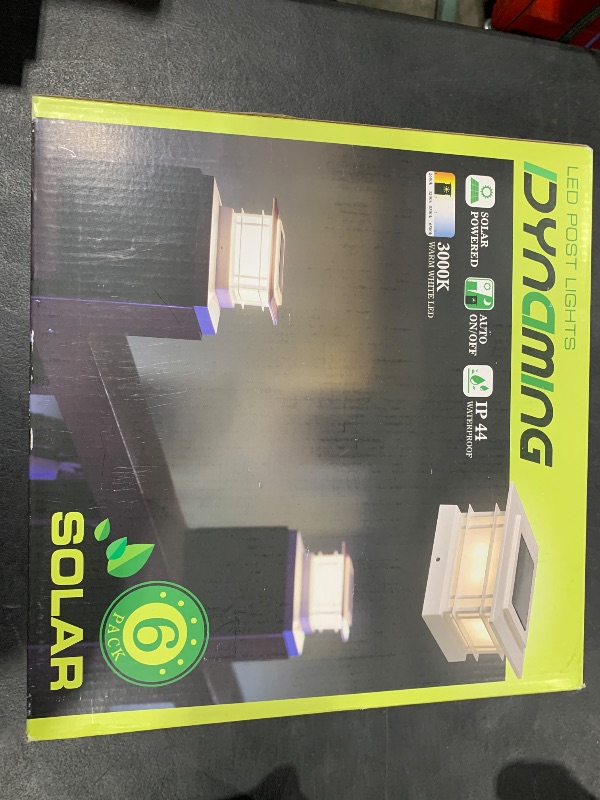 Photo 1 of Dynaming 6 Pack Solar Post Lights Outdoor, Solar Powered White Shell Fence Post Cap Lights, High Brightness Warm White LED Lighting for Garden Deck Patio, Fit 4x4, 5x5 or 6x6 Vinyl/Wooden Posts