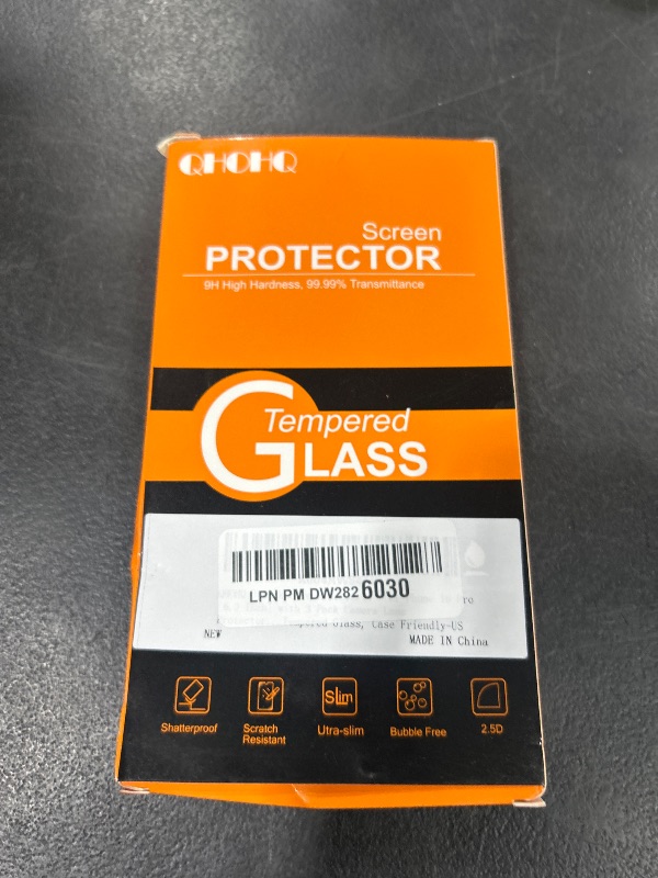 Photo 1 of QHOHQ for iPhone 16 Pro Screen Protector with Camera Lens Protector, [Military Grade Shatterproof], Top 9H+ Tempered Glass, Full Edge Coverage, Ultra Durable, with Easy Installation Tool [3+3 Pack]