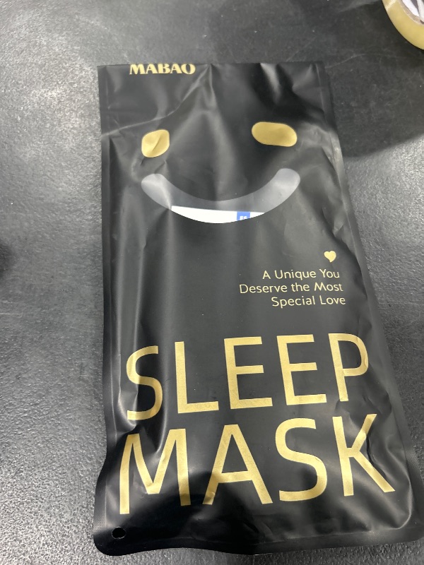 Photo 1 of MABAO Sleep Mask for Side Sleeper, Eye Mask for Sleeping Women Men, 3D Contoured Cup No Eye Pressure 100% Light Blocking Sleeping Mask with Adjustable Strap Night Blindfold Flight, Travel, Nap, Black