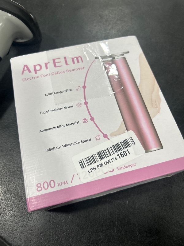 Photo 1 of AprElm 800RPM Electric Foot Callus Remover, Professional 4.8IN Aluminum Callus Remover for Feet with 120pcs 3-Sizes Sandpaper Discs,Stepless Speed Control Electric Foot File (Pink Pro)