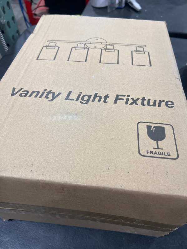 Photo 1 of 4-Light Bathroom Light Fixtures, Matte Black Modern Vanity Lights Over Mirror with Clear Glass Shade, Bathroom Wall Lamp for Mirror Kitchen Living Room Hallway Cabinet Porch Bedroom Reading room