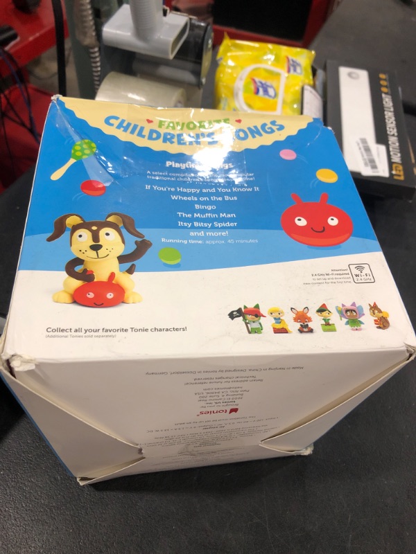 Photo 1 of Toniebox Audio Player Starter Set with Spidey, Ghost-Spider, Spin, Black Panther, and Playtime Puppy - Listen, Learn, and Play with One Huggable Little Box - Light Blue
