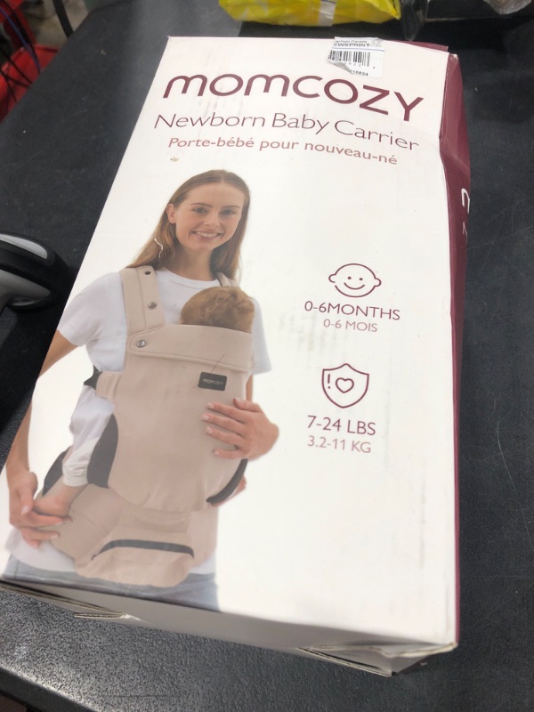 Photo 1 of Momcozy Newborn Baby Carrier - Ergonomic, Cozy and Lightweight Carrier for 7-24lbs, Adjustable Neck Support with Sunshield, Breathable Airmesh Perfect for Summer Outing, Silver Grey