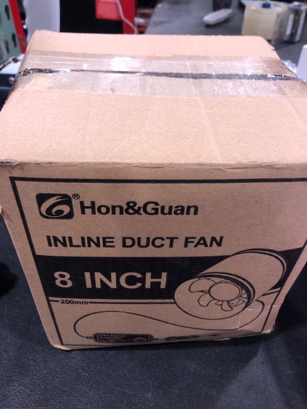 Photo 1 of Hon&Guan 8 Inch Inline Booster Duct Fan with Speed Controller - 623 CFM Airflow with 44W Ultra-Low Power and Low Noise