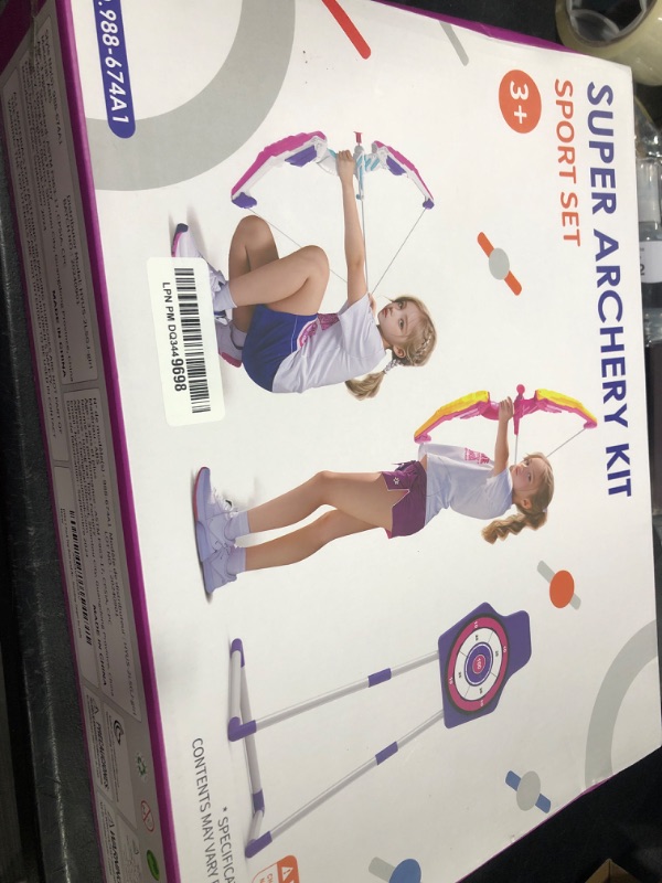 Photo 1 of HYES 2 Pack Bow and Arrow for Kids, LED Light Up Archery Set with 24 Suction Cup Arrows, 1 Standing Target, 6 Score Targets & 2 Quiver, Indoor Outdoor Sport Gifts for Girls Ages 4-12