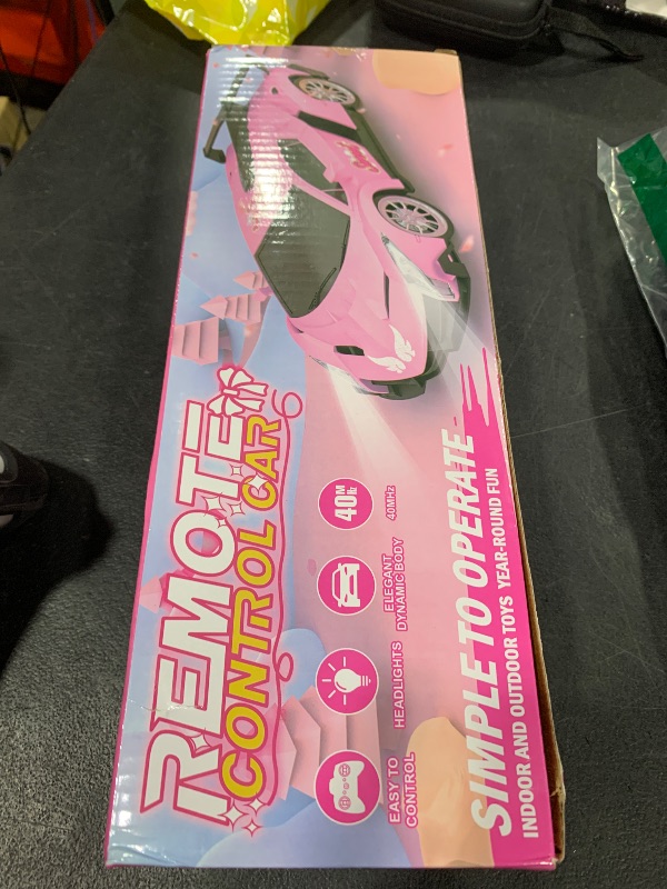 Photo 1 of Growsland Remote Control Car for Girls, 1:18 Pink RC Cars Toys for Kids Girl Electric Vehicle Toy Car Hobby Racing Car with Lights & Controller, Birthday Gifts for Girl Boys Age 3 4 5 6 7 8 9 Year Old