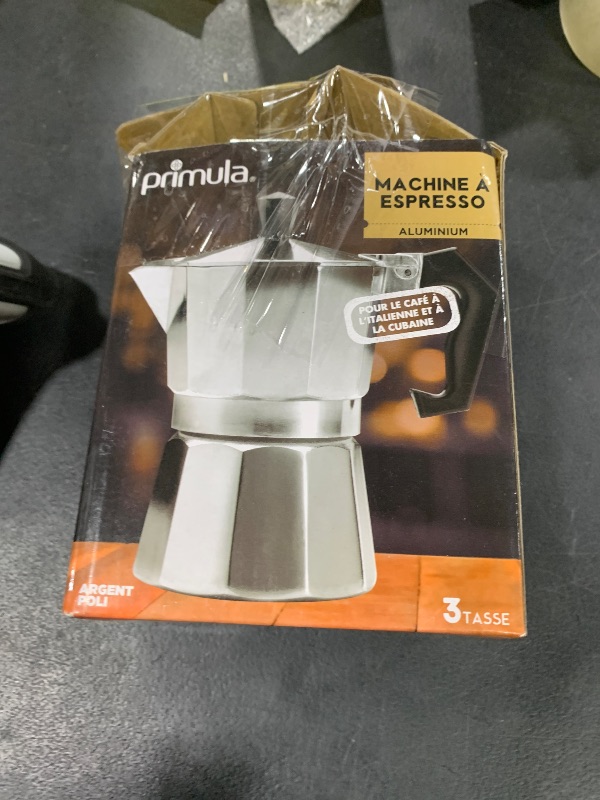Photo 1 of Primula Classic Stovetop Espresso and Coffee Maker, Moka Pot for Italian and Cuban Café Brewing, Greca Coffee Maker, Cafeteras, 3 Espresso Cups, Silver