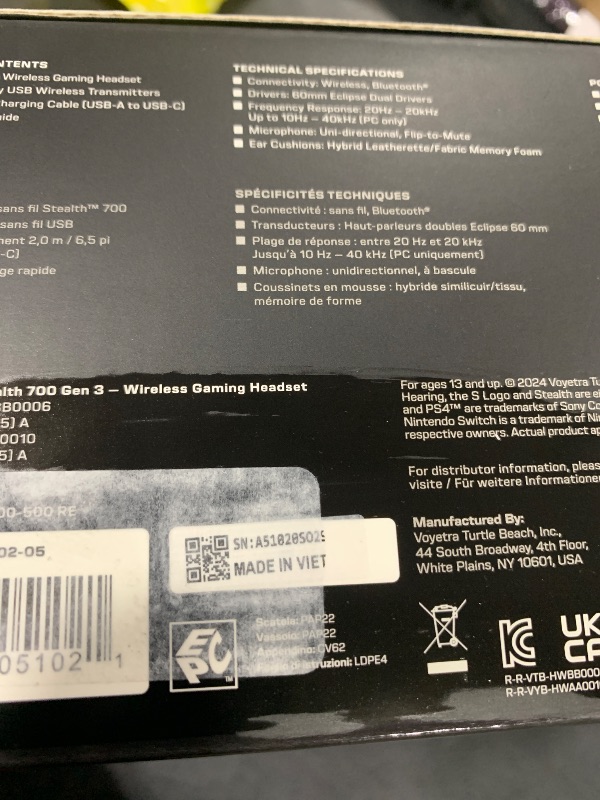 Photo 1 of Turtle Beach Stealth 700 Gen 3 Wireless Multiplatform Amplified Gaming Headset for PC, PS5, PS4, Mobile – 24-bit Audio, 60mm Drivers, High-Bandwidth Microphone, Bluetooth, 80-Hr Battery – Black