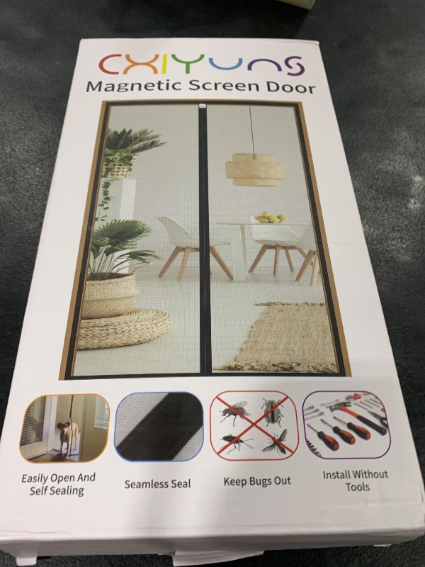 Photo 1 of CHIYUNS Screen Door Mesh Magnetic Closure 30 x 80 inch, Self Closing Fiberglass Mosquito Net with Magnet for Doors, Heavy Duty Bug Fly Screens Curtain for Doorway, Keep Bugs Out, Pet Friendly